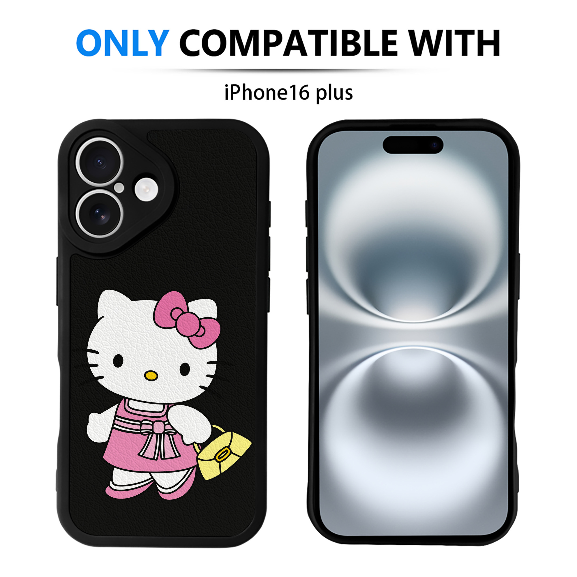 （画像用） Hello Kitty ハローキティ 【iPhone 16シリーズ対応】シリコンスマホケース（レザー調） 材質：シリコン
